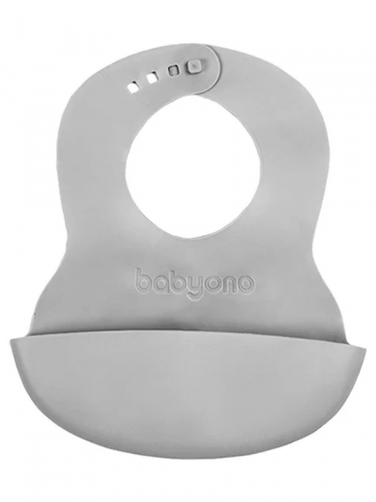 Нагрудник для кормления BabyOno, силиконовый, с регулируемой застежкой (арт. 835)