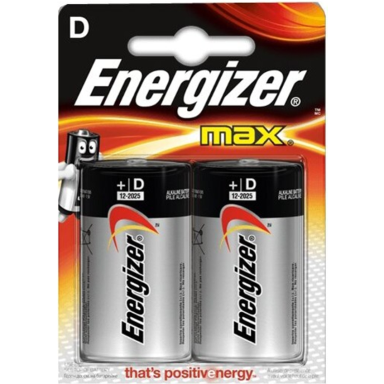 Батарейка «Energizer» MAX Alk D/LR20 BP2, E301533400, 2 шт