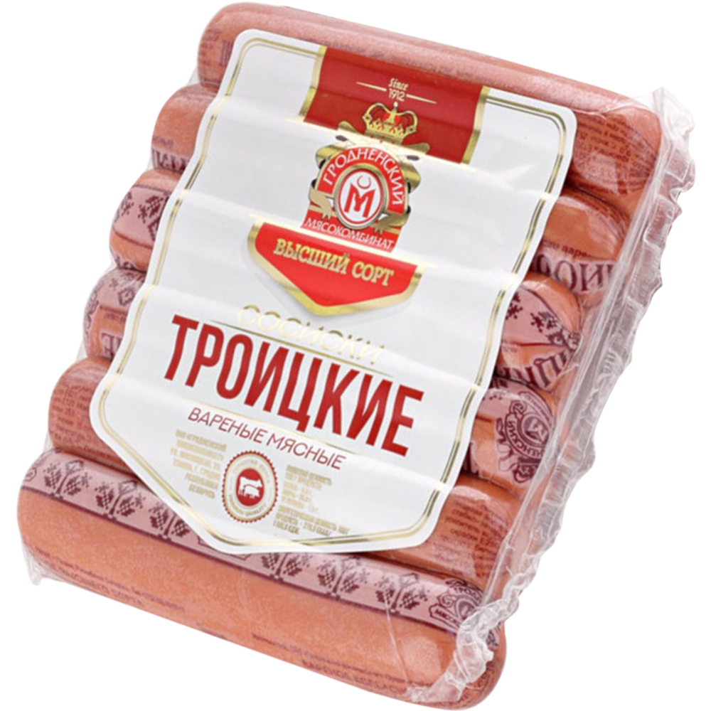 Сосиски «Гродненский мясокомбинат» Троицкие, высший сорт, 370 г #0