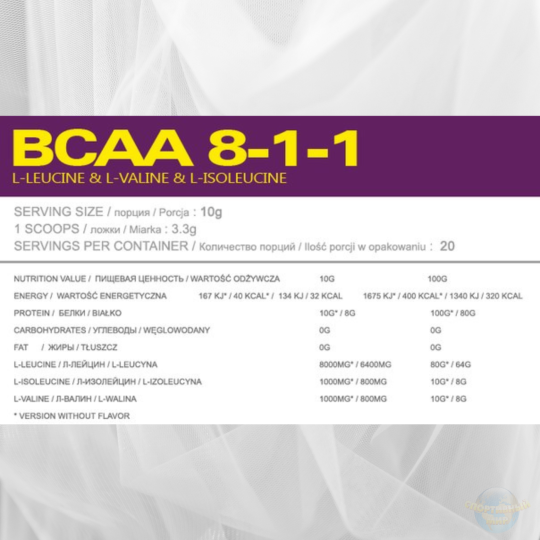 БЦАА BCAA 8-1-1 200 г OstroVit, Польша