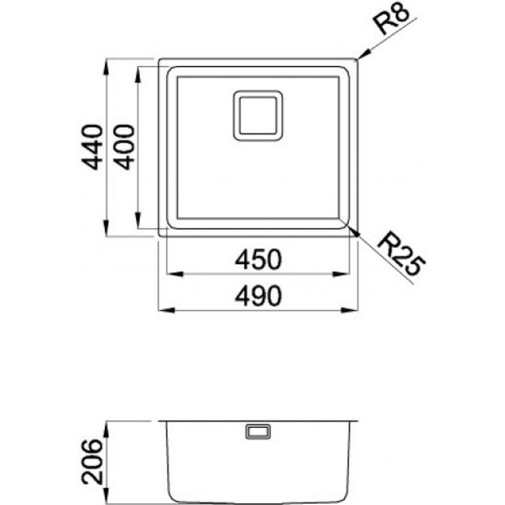 Мойка кухонная «Elleci» W-Square 450, LIW450SACMU