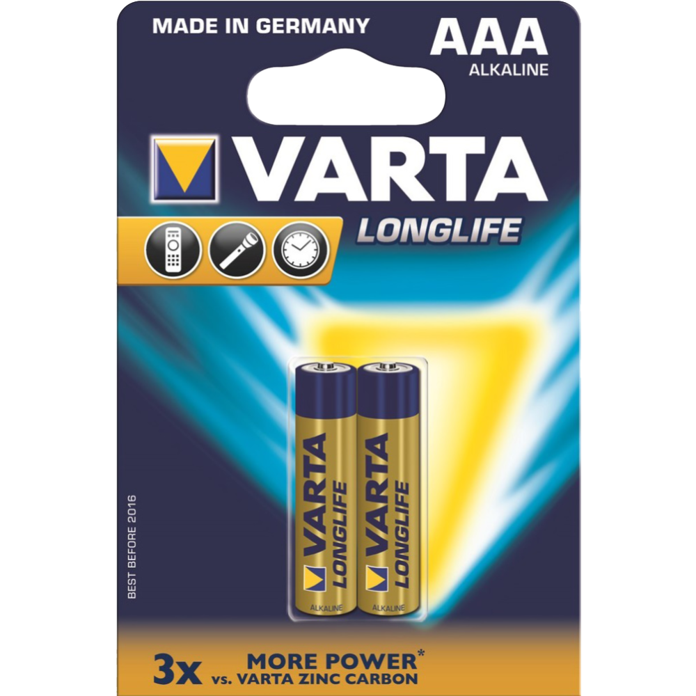 Картинка товара Батарейка «Varta» Longlife, AAА, LR03/4103 4BP, 2 шт