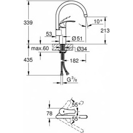 Смеситель «Grohe» Eurosmart 33202002