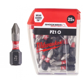 PZ1x25мм(25шт) Бита для шуруповёрта ударная Shockwave MILWAUKEE