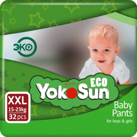 Под­гуз­ни­ки-тру­си­ки дет­ские «YokoSun» Eco, размер XXL, 15-23 кг, 32 шт