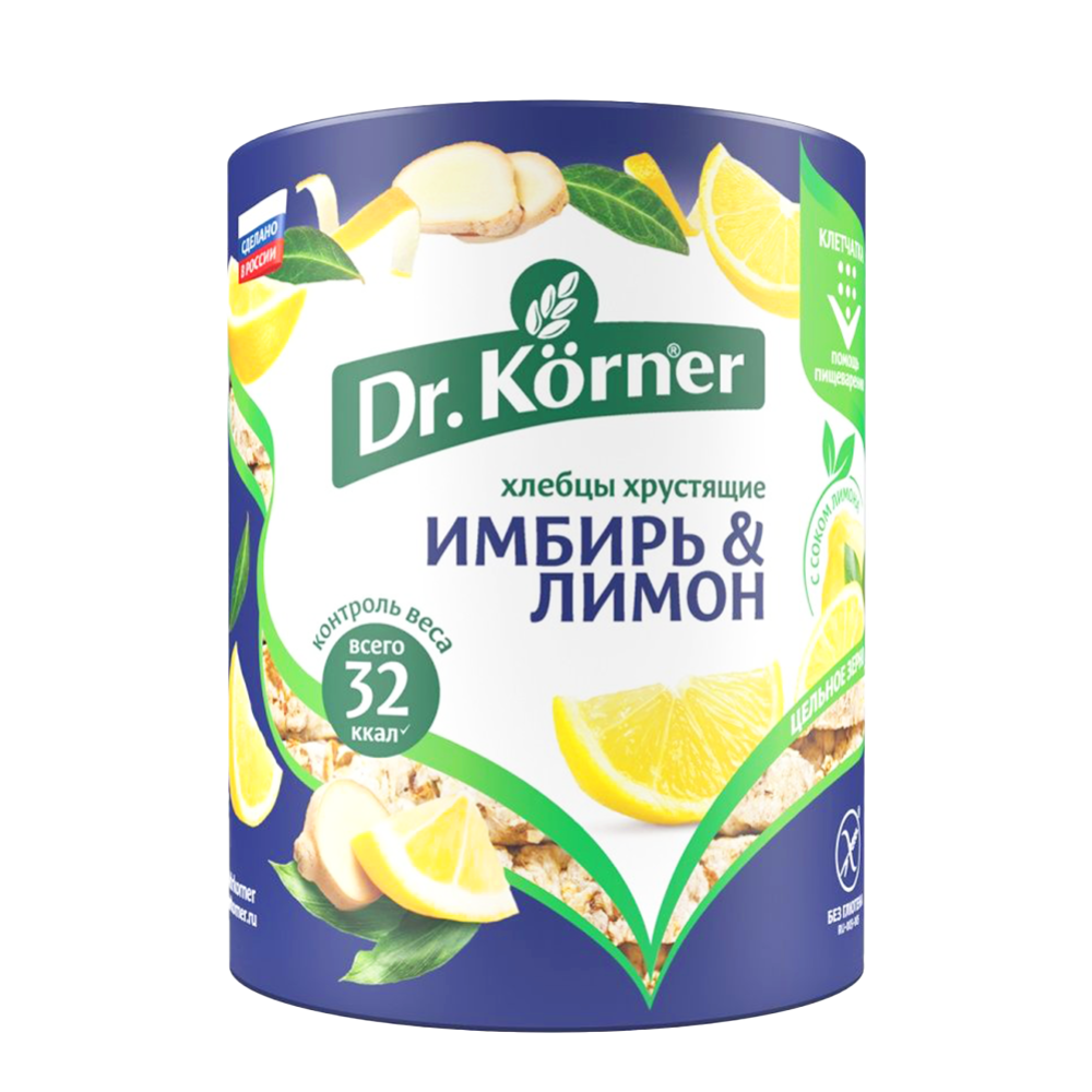 Хлебцы ку­ку­руз­но-ри­со­вые «Dr.Korner» имбирь и лимон, 90 г
