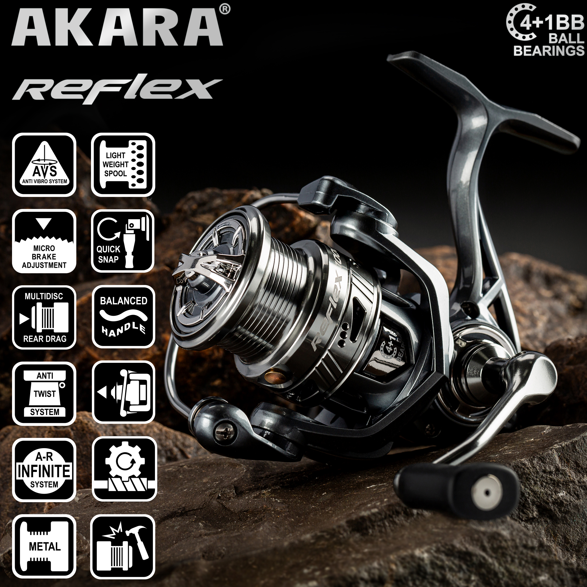 Катушка безынерционная Akara Reflex 1000 4+1bb