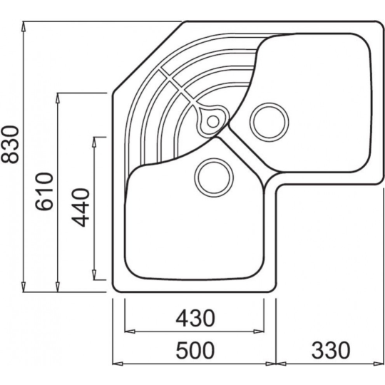 Мойка кухонная «Elleci» Master Corner M70, LMMCOR70, ghisa