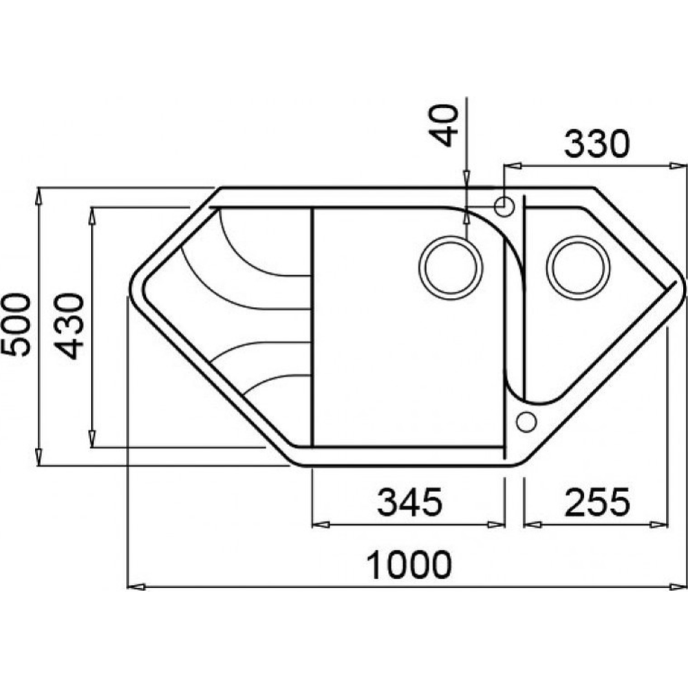 Мойка кухонная «Elleci» Ego Corner M73, LMECOR73, titanium