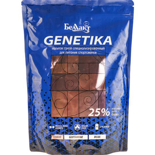 Напиток сухой «Genetika» для питания спортсменов, какао, 25%, 900 г