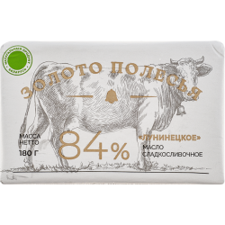 Масло слад­ко­с­ли­воч­ное несо­ле­ное «Зо­ло­то По­ле­сья» 84%, 180 г