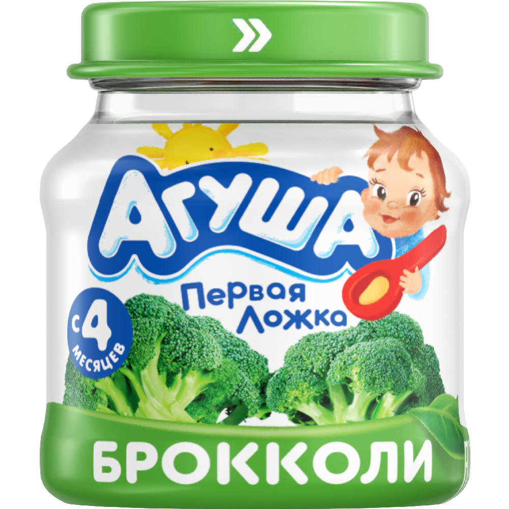 Пюре овощное «Агуша» из брокколи, 80 г #1