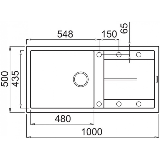 Мойка кухонная «Elleci» Unico 480 G68, LGU48068, bianco