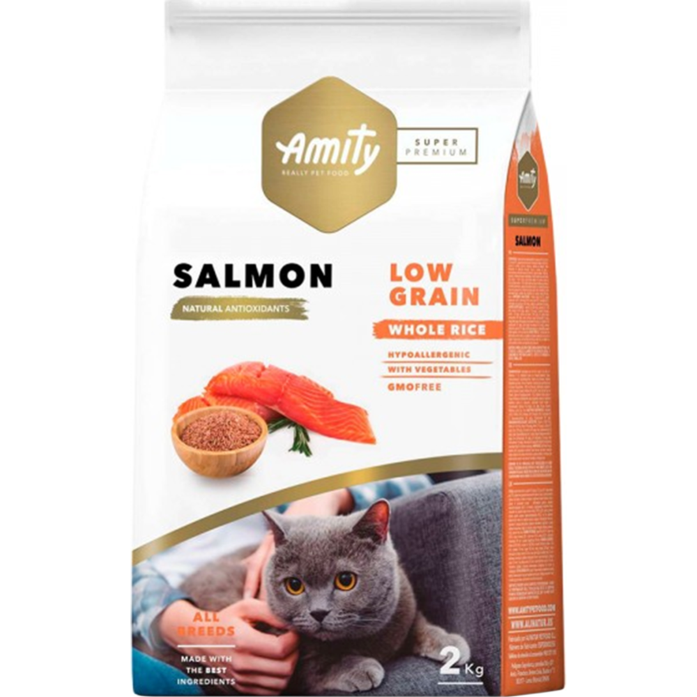 Корм для кошек «Amity» Super Premium, лосось, 2 кг