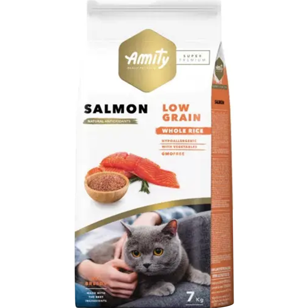 Корм для кошек «Amity» Super Premium, лосось, 7 кг