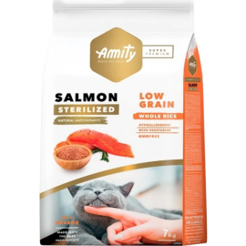 Корм для кошек «Amity» Super Premium, для стерилизованных кошек, лосось, 7 кг