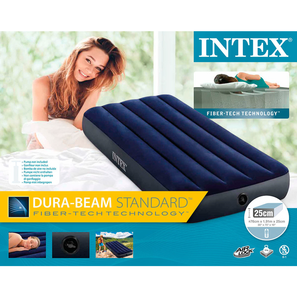 Матрас надувной «Intex» Classic Downy, 64756, 191х76х25 см