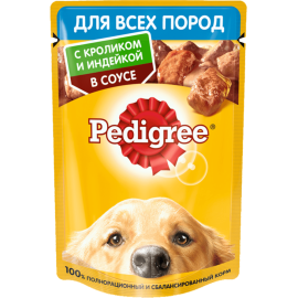 Корм для собак «Pedigree» с кроликом и индейкой в соусе, 85 г