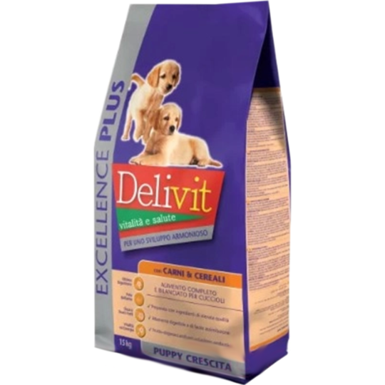 Корм для щенков «Pet360» Delivit, мясо/злаки, 102491, 15 кг