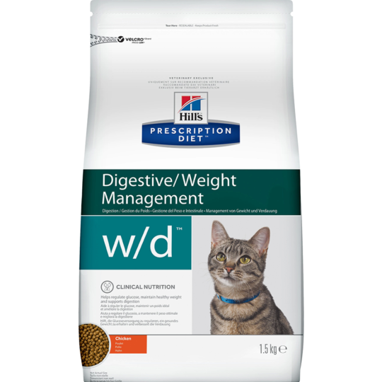 Корм для кошек «Hill's» Prescription Diet Digestive w/d, Chicken, 1.5 кг