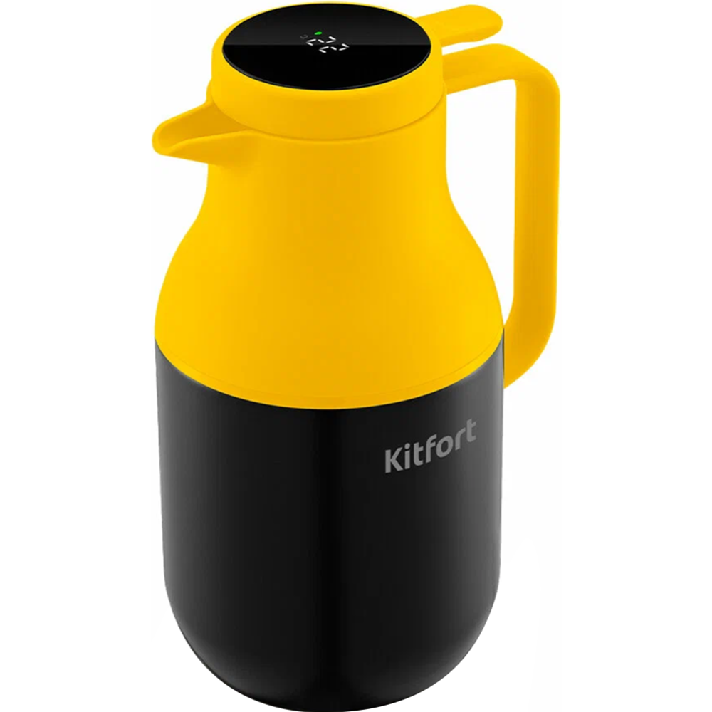 Термос для напитков «Kitfort» KT-1240-3, черный/желтый, 1.6 л