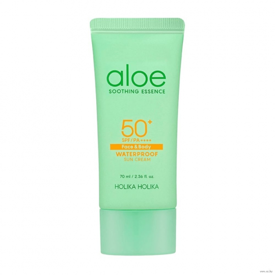 Водостойкий солнцезащитный крем с алоэ HOLIKA HOLIKA Aloe Waterproof Sun Cream SPF50+/PA++++ - 70 мл