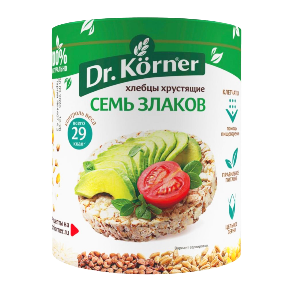 Хлебцы ку­ку­руз­но-ри­со­вые «Dr.Korner» 7 злаков, 100 г