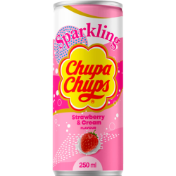 На­пи­ток га­зи­ро­ван­ный «Chupa Chups» клуб­ни­ка крем, 250 мл