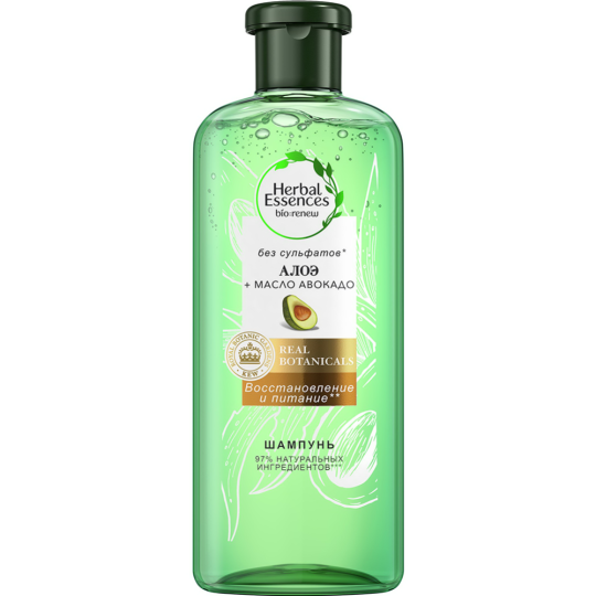 Шампунь для волос «Herbal Essences» Алоэ и Авокадо, бессульфатный, 380 мл