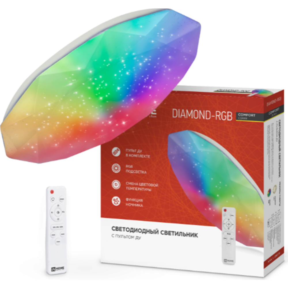 Светильник «Inhome» Comfort DIAMOND-RGB 55Вт 230В 3000-6500K 4400Лм, 385x75 мм