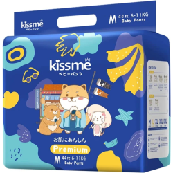 Под­гуз­ни­ки-тру­си­ки дет­ские «KissMe» Premium, размер M, 6-11 кг, 44 шт