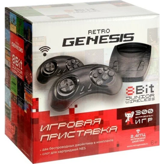 Игровая приставка «Retro Genesis» 8 Bit Junior Wireless + 300 игр, ConSkDn85