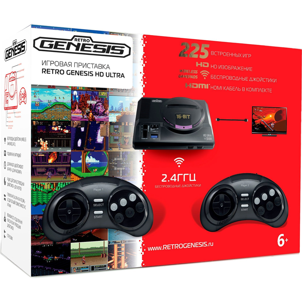 Игровая приставка «Retro Genesis» HD Ultra + 225 игр, ConSkDn73