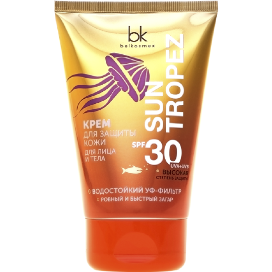 Крем «BelKosmex» SPF30, Sun Tropez, для защиты кожи для лица и тела, 120 г