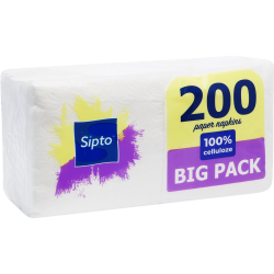 Сал­фет­ки бу­маж­ные «Sipto Big Pack» белые, 200 шт.