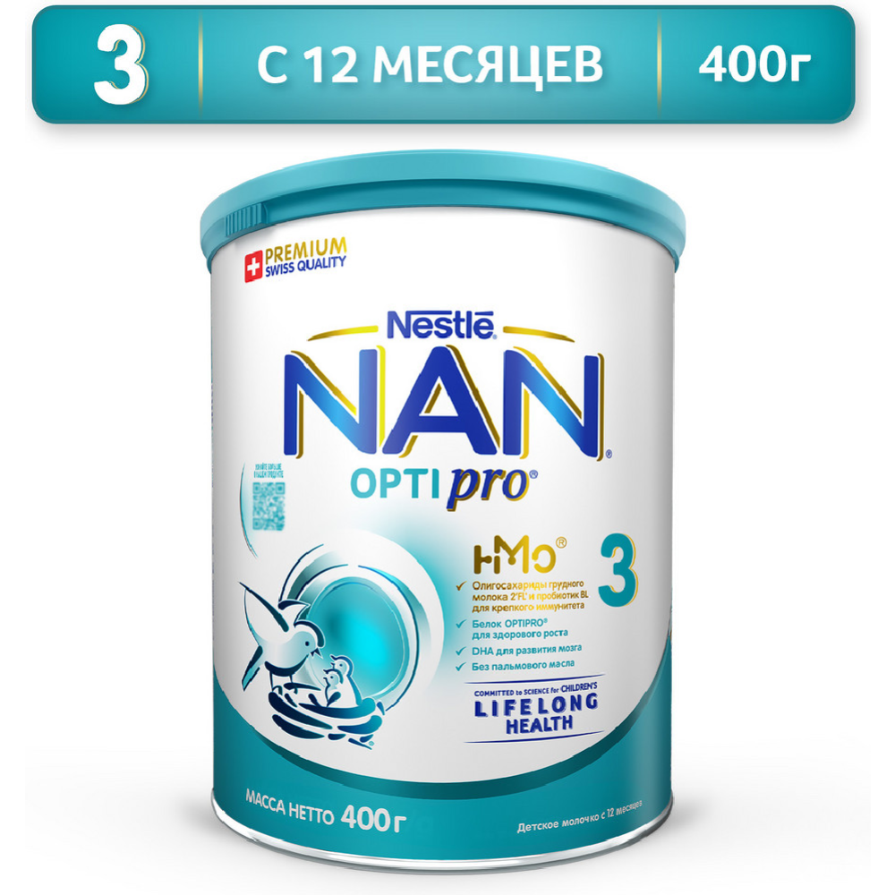 Напиток молочный сухой «Nestle» NAN 3 OptiPro, с 12 месяцев, 400 г #0