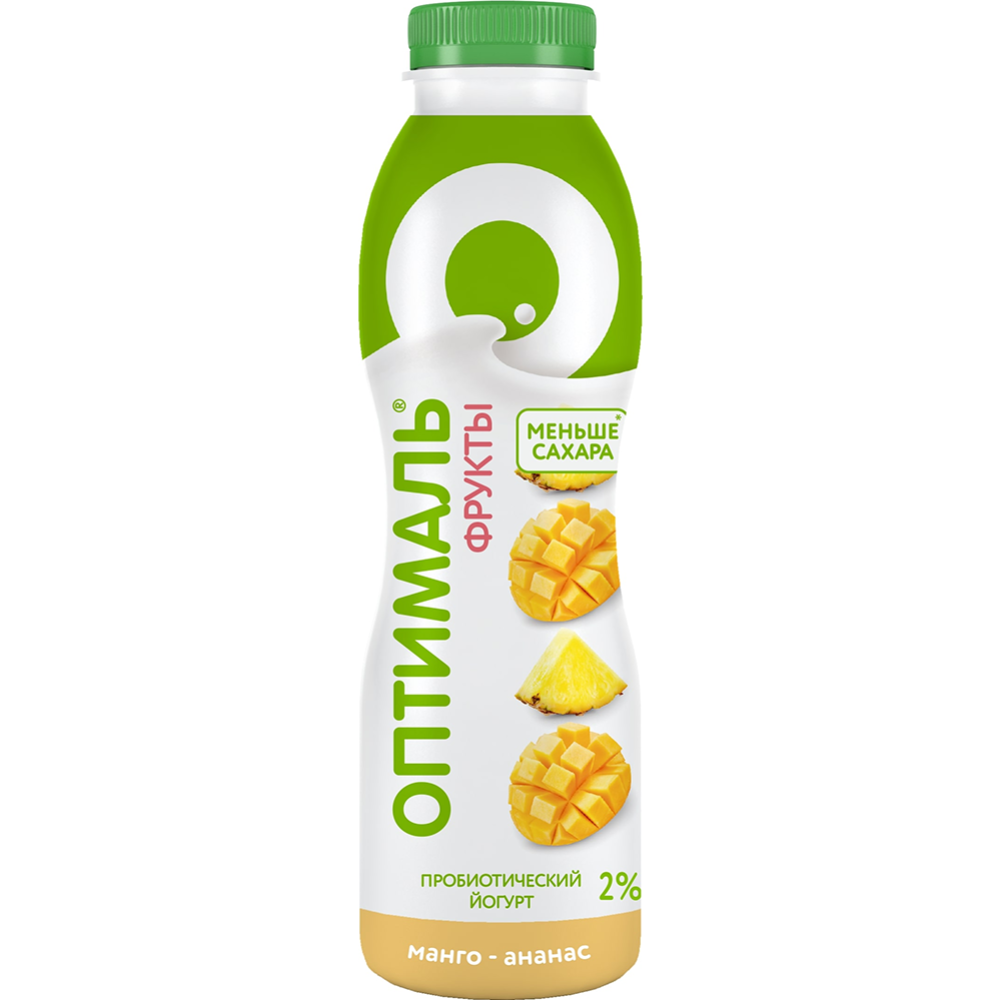 Йогурт питьевой «Оптималь» манго-ананас, 2%, 415 г #0