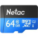 Карта памяти «Netac» MicroSDXC 64GB Class 10 UHS-I P500 Standard с адаптером, NT02P500STN-064G-R