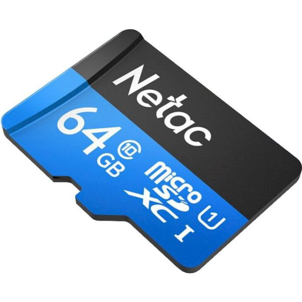 Карта памяти «Netac» MicroSDXC 64GB Class 10 UHS-I P500 Standard с адаптером, NT02P500STN-064G-R