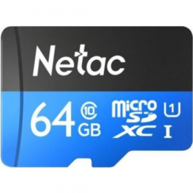 Карта памяти «Netac» MicroSDXC 64GB Class 10 UHS-I P500 Standard с адап­те­ром, NT02P500STN-064G-R