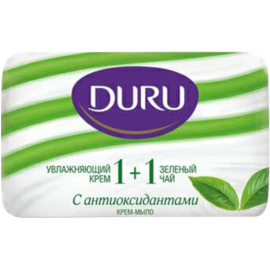 Мыло туалетное «Duru» 1+1 экстракты зелёного чая+увлажняющий крем, 80 г