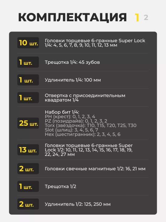 Универсальный набор инструментов Berger «БОХУМ» BG078-1214 (78 предметов)