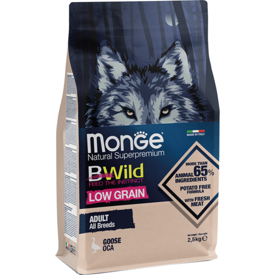 Корм для собак «Monge» BWild Adult, Goose, 2.5 кг