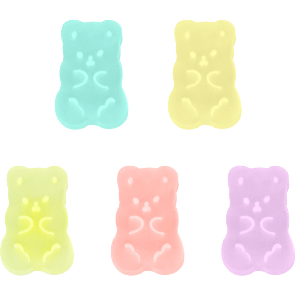 Набор ластиков «Meshu» Candy Bear, 20х15х9 мм, 5 шт