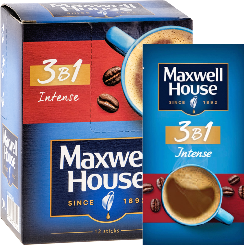 Уп.Кофейный напиток растворимый «Maxwell House» Intense, 3в1, 12х13.5