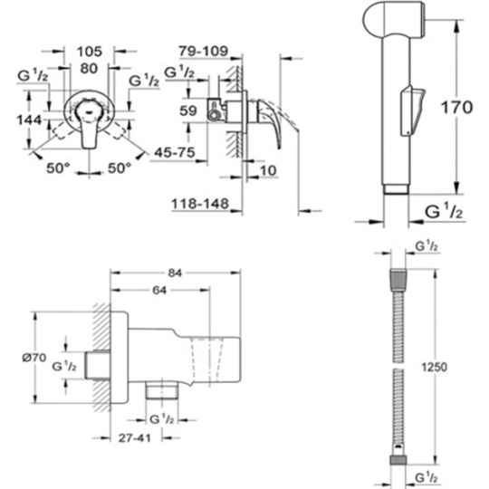 Смеситель «Grohe» BauCurve Trigger 123072