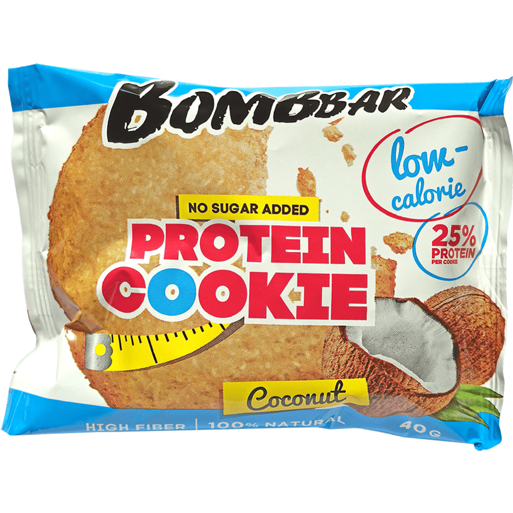 Протеиновое печенье «Bombbar» неглазированное, кокос, 40 г #0
