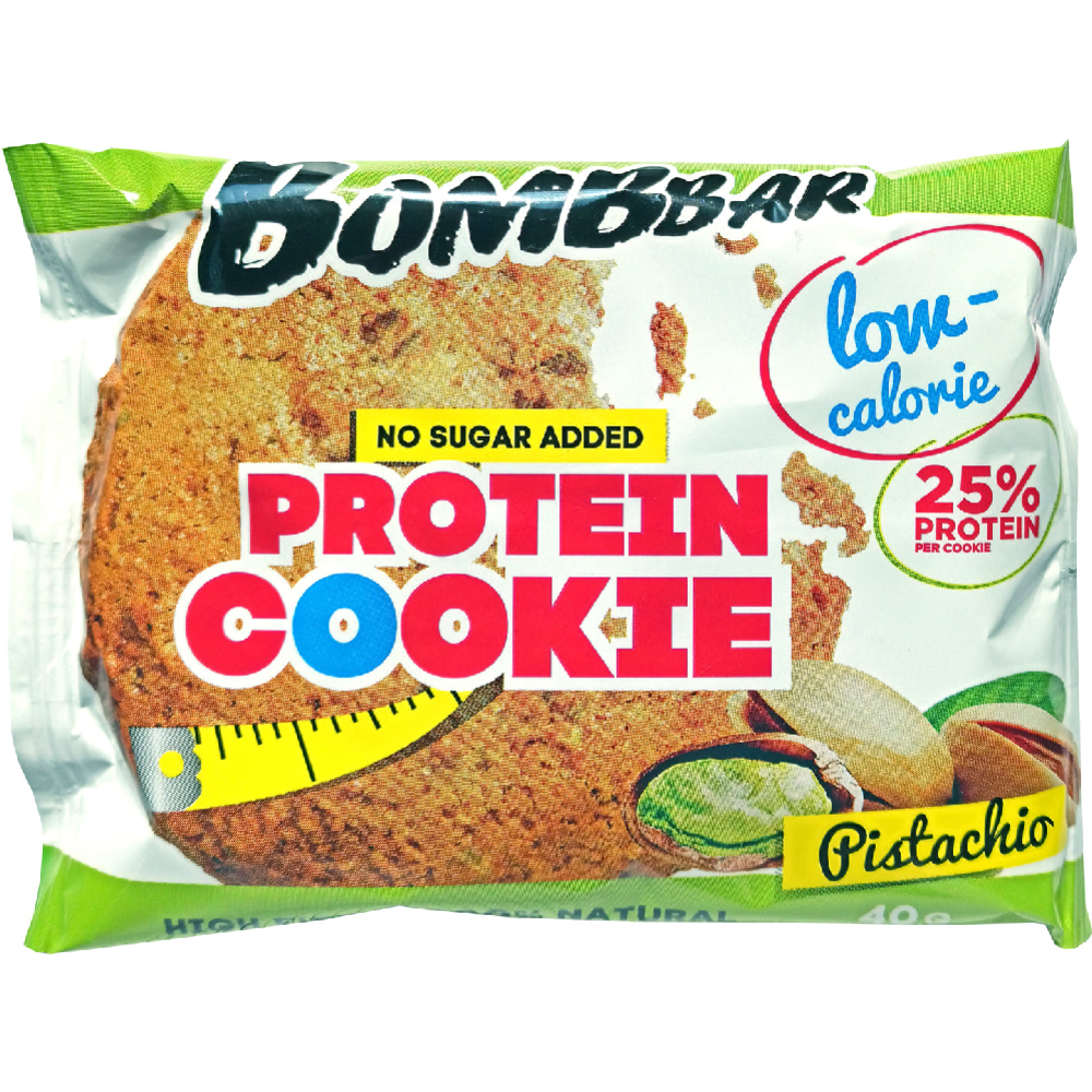 Протеиновое печенье «Bombbar» неглазированное, фисташка, 40 г #0