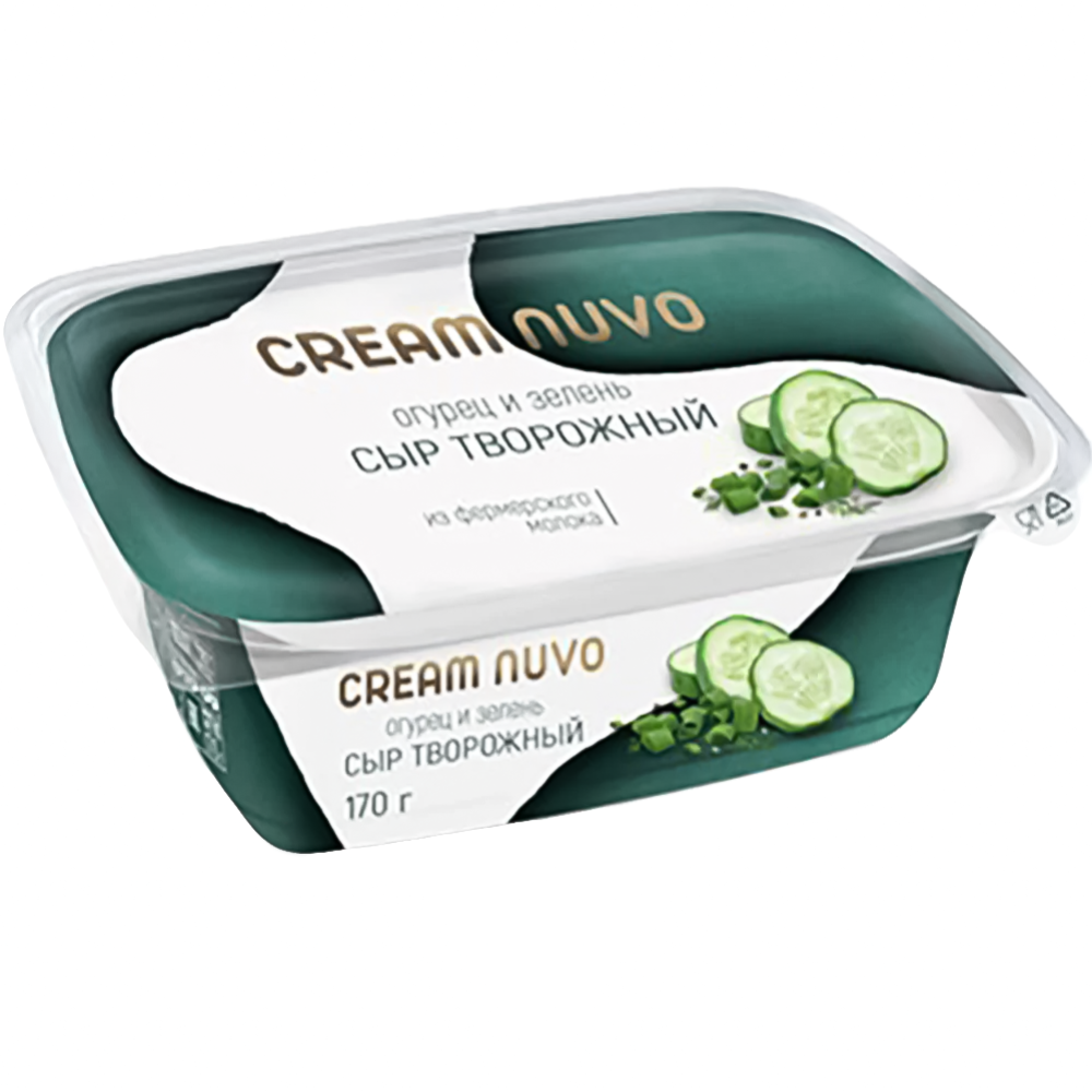 Сыр тво­рож­ный «Cream Nuvo» огурец и зелень, 65%, 170 г