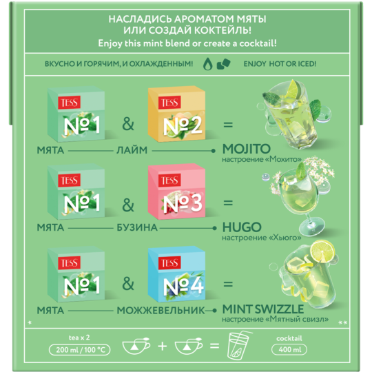 Чайный напиток «Tess» мята, 20х1.5 г